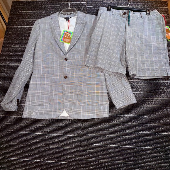 Houston White x Target Pants - Houston White Plaid Blazer Shorts Set Women M NWT Grey Glen Check Suit